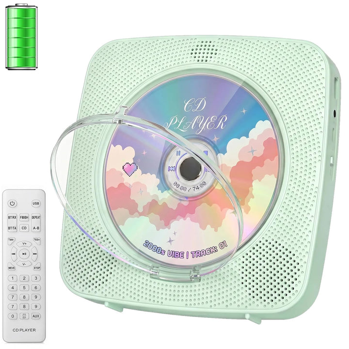 Gueray Desktop CD Player Bluetooth CD-Spieler mit Lautsprechern für Zuhause 1800mAh Tragbarer CD-Pla