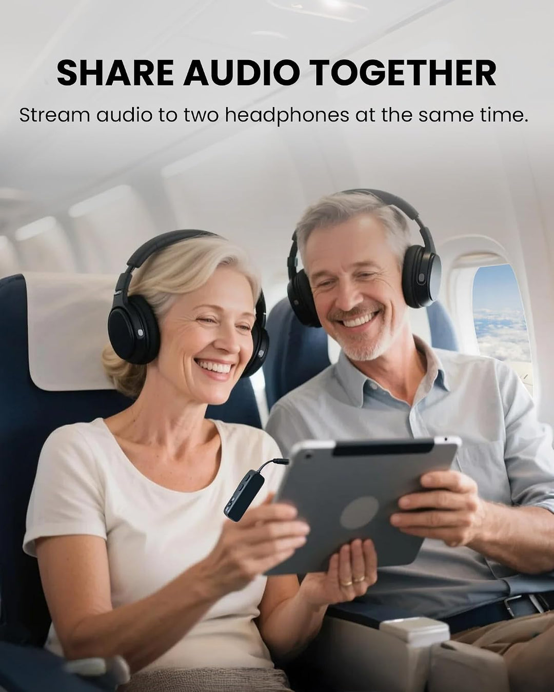 Avantree Relay - Premium Flugzeug Bluetooth 5.3 Adapter für alle Kopfhörer, apt-X geringe Latenz, un