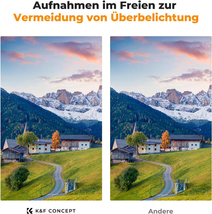 K&amp;F Concept D-Serie Variabler ND Filter ND3-ND1000 Graufilter 55mm(1.5-10 Blendenstufen), 55mm