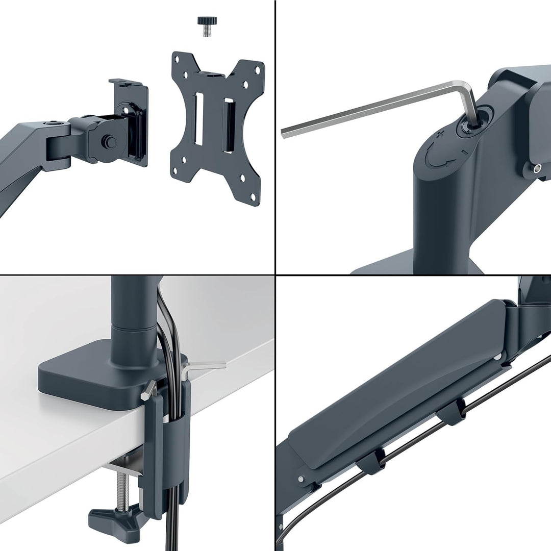 Leitz Ergo Set platzsparender Monitor- und Notebookarm mit MyBox Aufbewahrungsschale und hochwertige