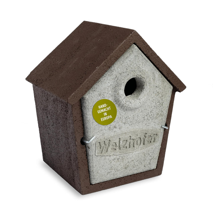 Welzhofer Holzbeton Nistkasten Rocky, langlebiges und spechtsicheres Vogelhaus mit 34mm Einflugloch,