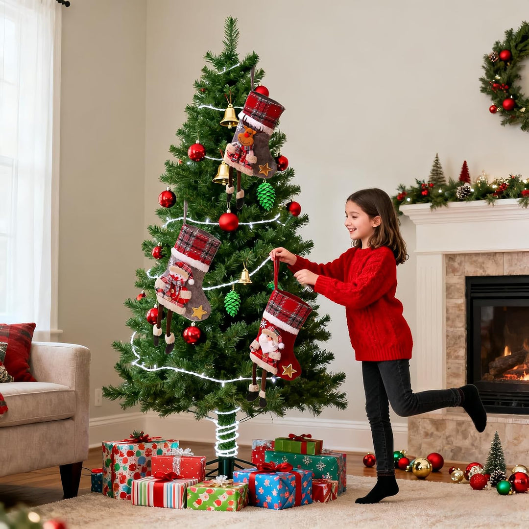 Nikolausstrumpf 3 Stück Weihnachtsstrümpf Hängende, Personalisiert Weihnachtssocken, Nikolausstiefel