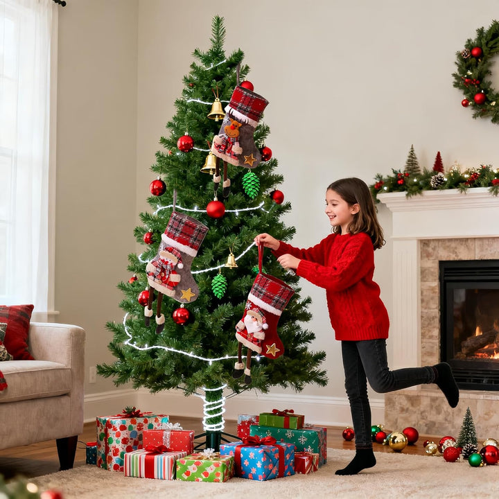 Nikolausstrumpf 3 Stück Weihnachtsstrümpf Hängende, Personalisiert Weihnachtssocken, Nikolausstiefel