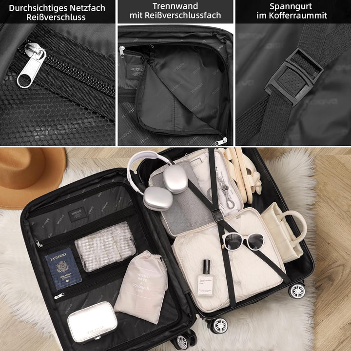 BEIBYE TSA-Schloss 2080 Gepäck Zwillingsrollen Reisekoffer Koffer Trolley Hartschale Dehnungsfuge (C