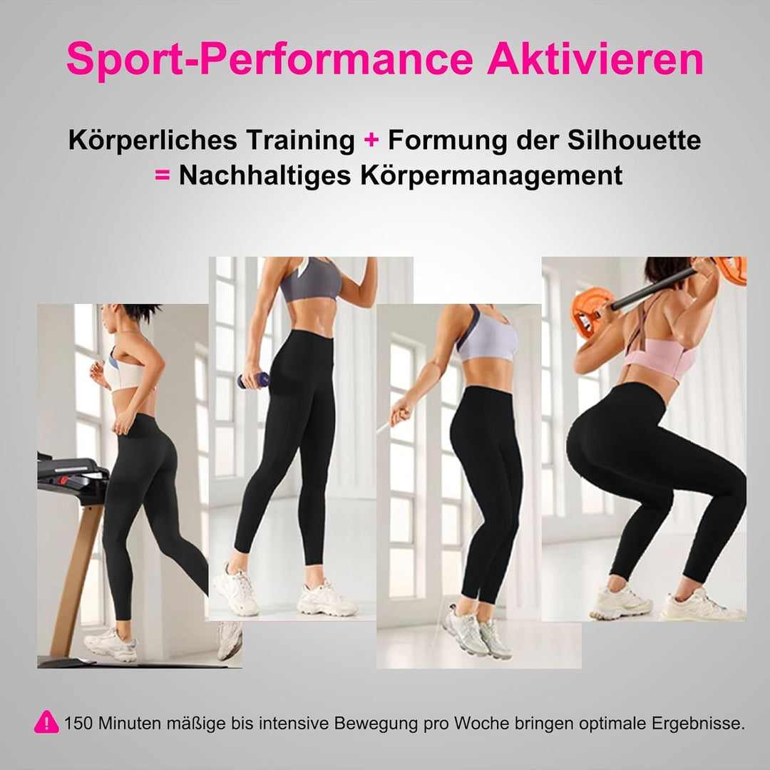 Damen 3D Leggings, Anti Cellulite Kompression Leggins Damen - Definieren Sie Ihre Silhouette mühelos
