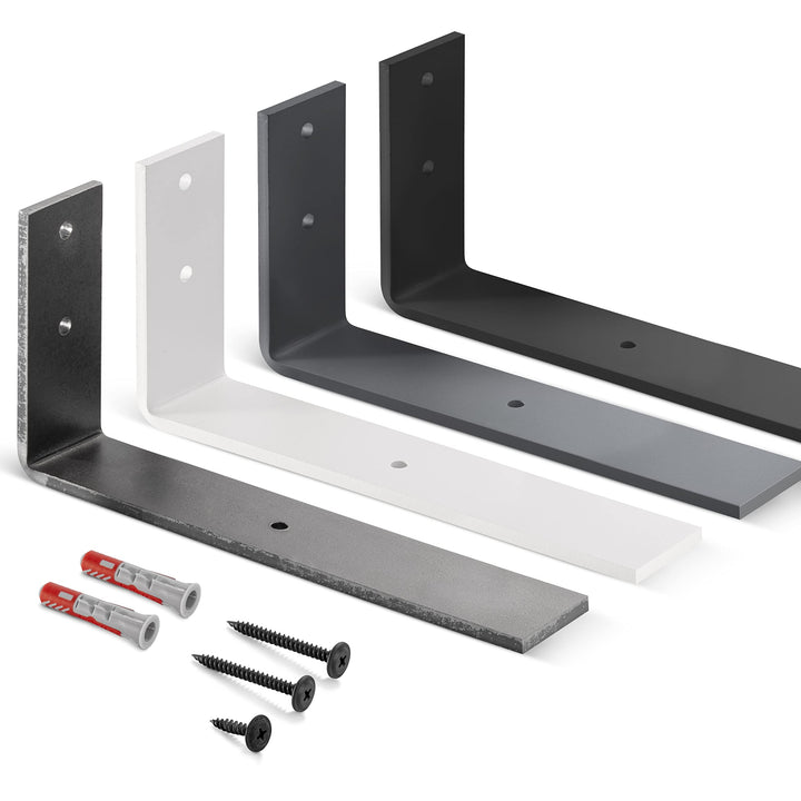 HOLZBRINK Regalträger Metall Regalhalter für Wandregal, Regalwinkel schwarz 250x100x40 mm, 1 Stück,
