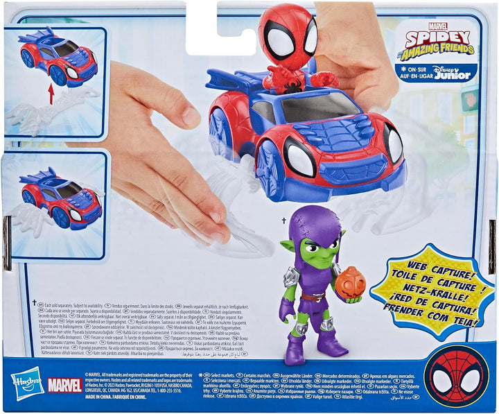 Spidey and his Amazing Friends Marvel Spidey Web-Flitzer Set, Spidey Action-Figur mit Fahrzeug und A