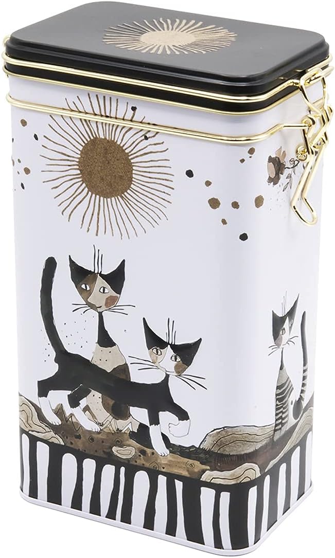 Fridolin Vorratsdose/Kaffeedose aus Metall mit Verschluss - Rosina Wachtmeister: Cats, Sepia
