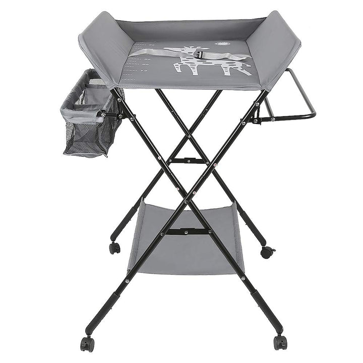 Baby Wickelkombi,klappbare Wickelkommode, mobiler Wickeltisch mit Wickelauflage, Giraffen-Muster, Ge