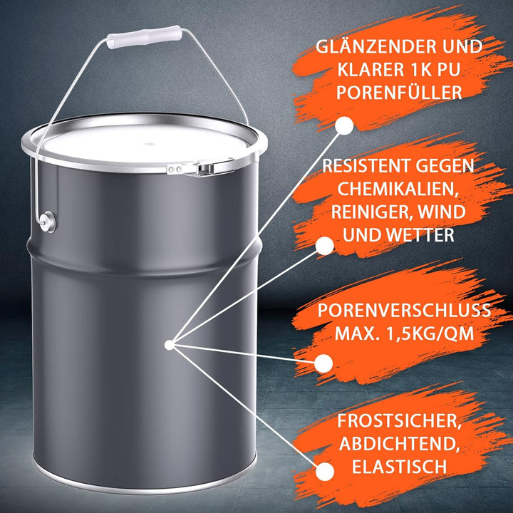 1K PU Porenfüller für Steinteppich aussen, UV-fest, 2kg farblos glänzend - kein Vergilben, elastisch