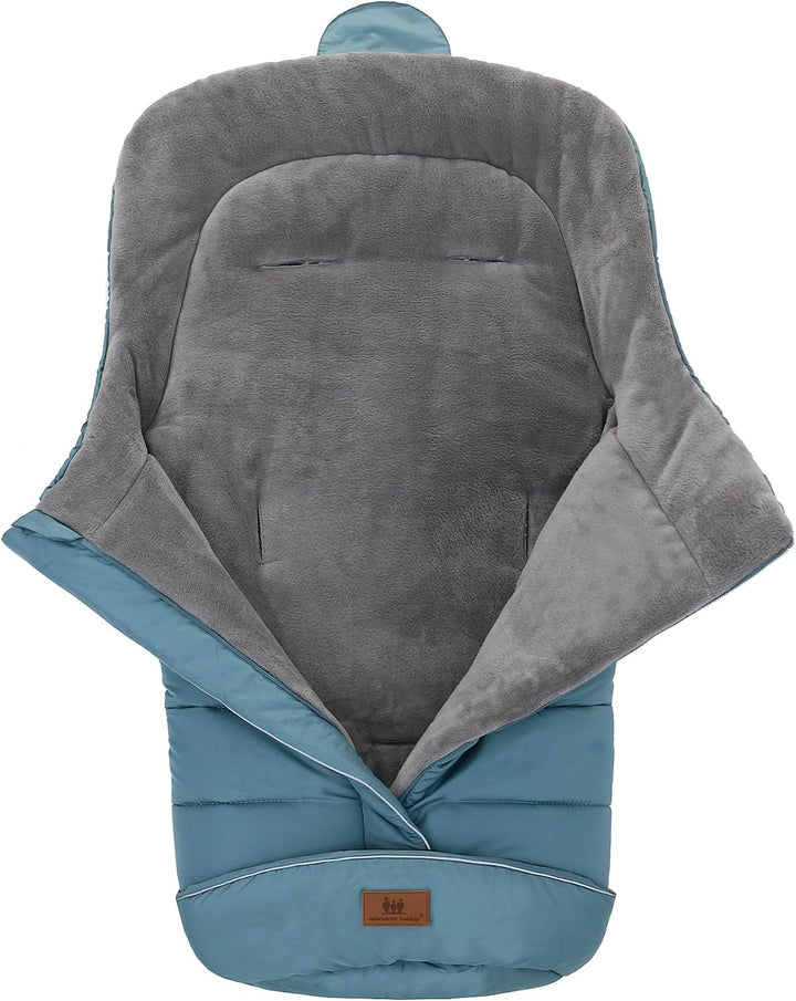 Fusssack Babyschale für Kinderwagen Buggy Universal Winter Baby Hellblau 102X54CM, Hellblau 102X54CM
