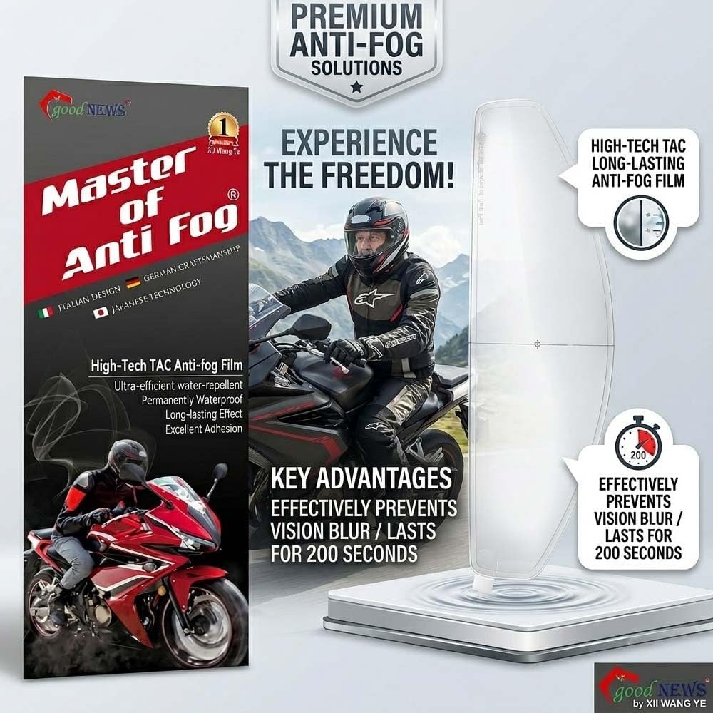 XII WY Motorradhelm-Antibeschlagfolie transparent, Motorradhelm-Visier, universeller Visierschutz, A