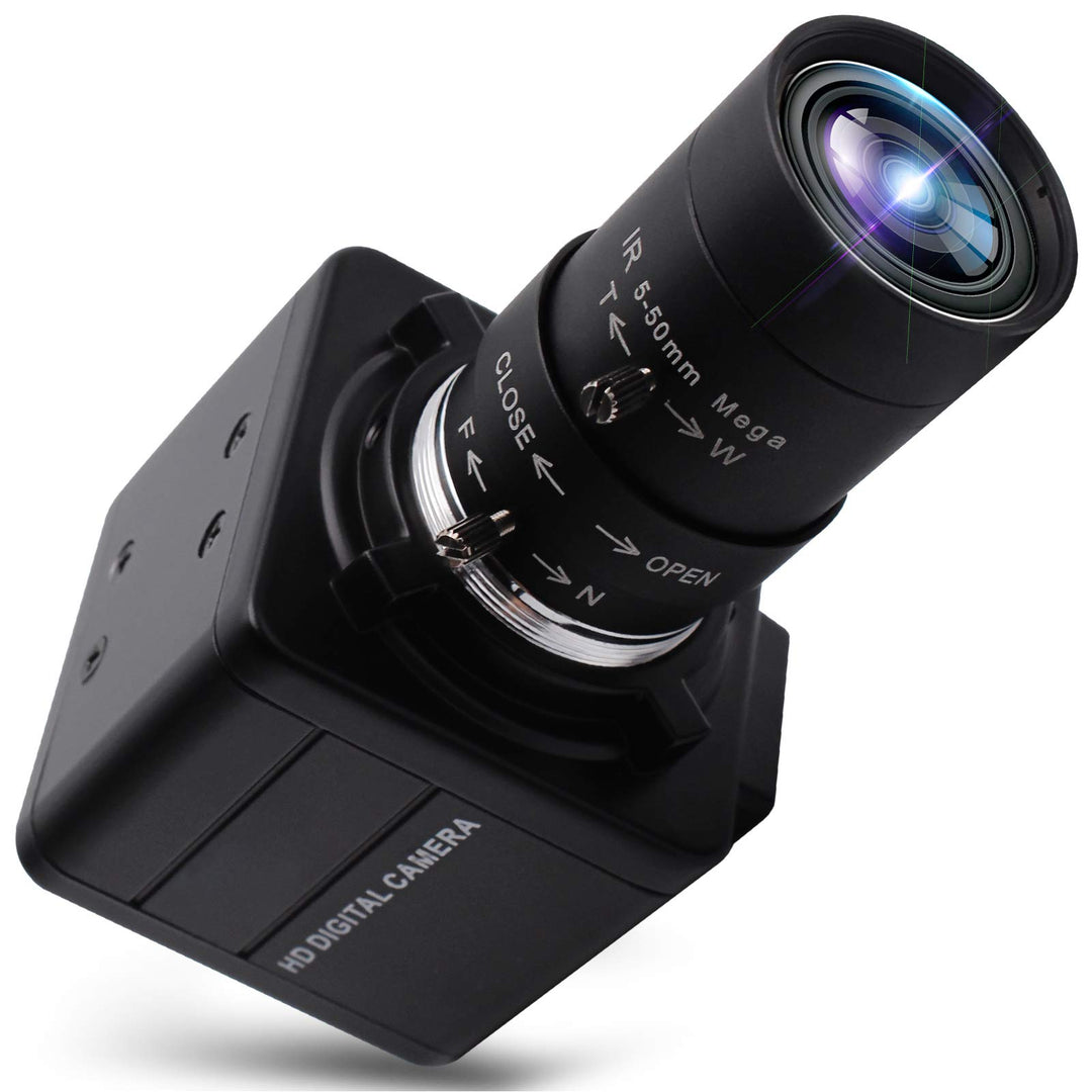 Svpro 5MP USB Kamera mit Zoomobjektiv 5-50mm,10X optischer Zoom Webcam Manueller Fokus mit Aptina MI