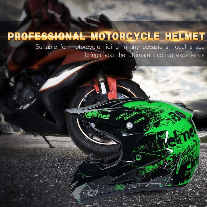 Motorradhelm,Motocross Helm,Helm Kinder,Helmets Kinder-Cross-Helm, Road Helm mit Handschuhe Maske Br