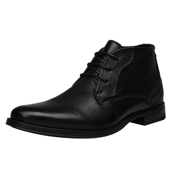 rismart Herren Knöchel hoch Runder Zeh Stilvoll Leder Chukka Bootsschuhe 44 EU Schwarz A, 44 EU Schw