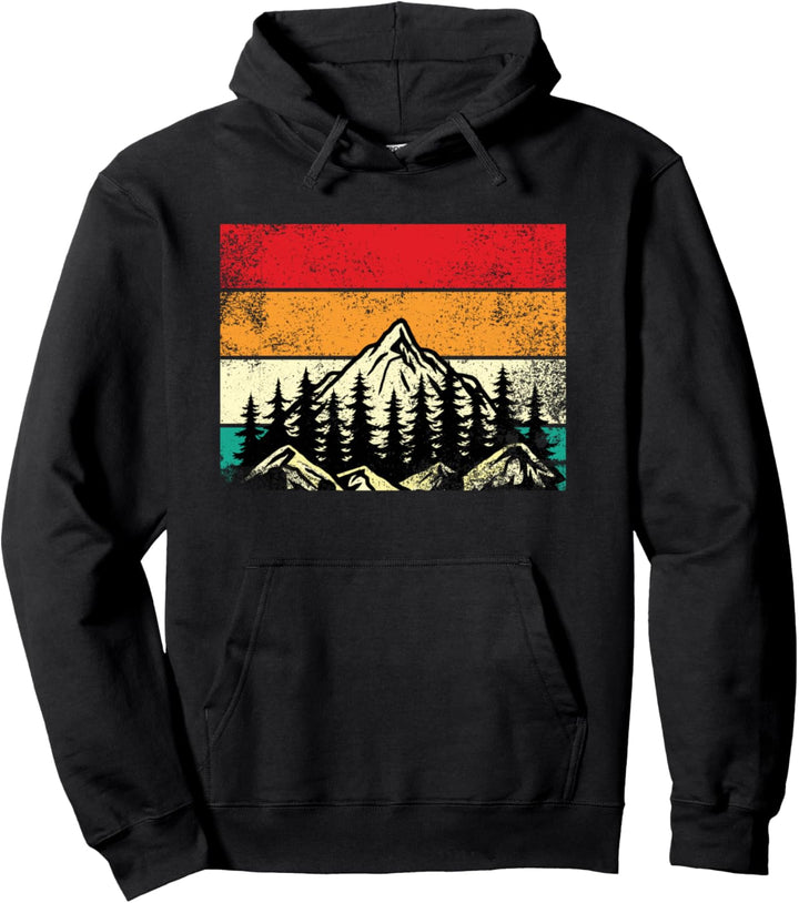 Camping Outdoor I Berge und Wald I Retro Hiking Pullover Hoodie