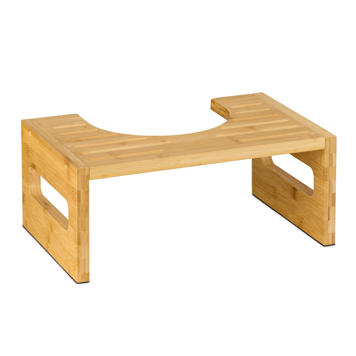 Relaxdays Toilettenhocker, Stuhlgang Unterstützung, WC Hocker für Erwachsene, Bambus, HxBxT: 18,5 x