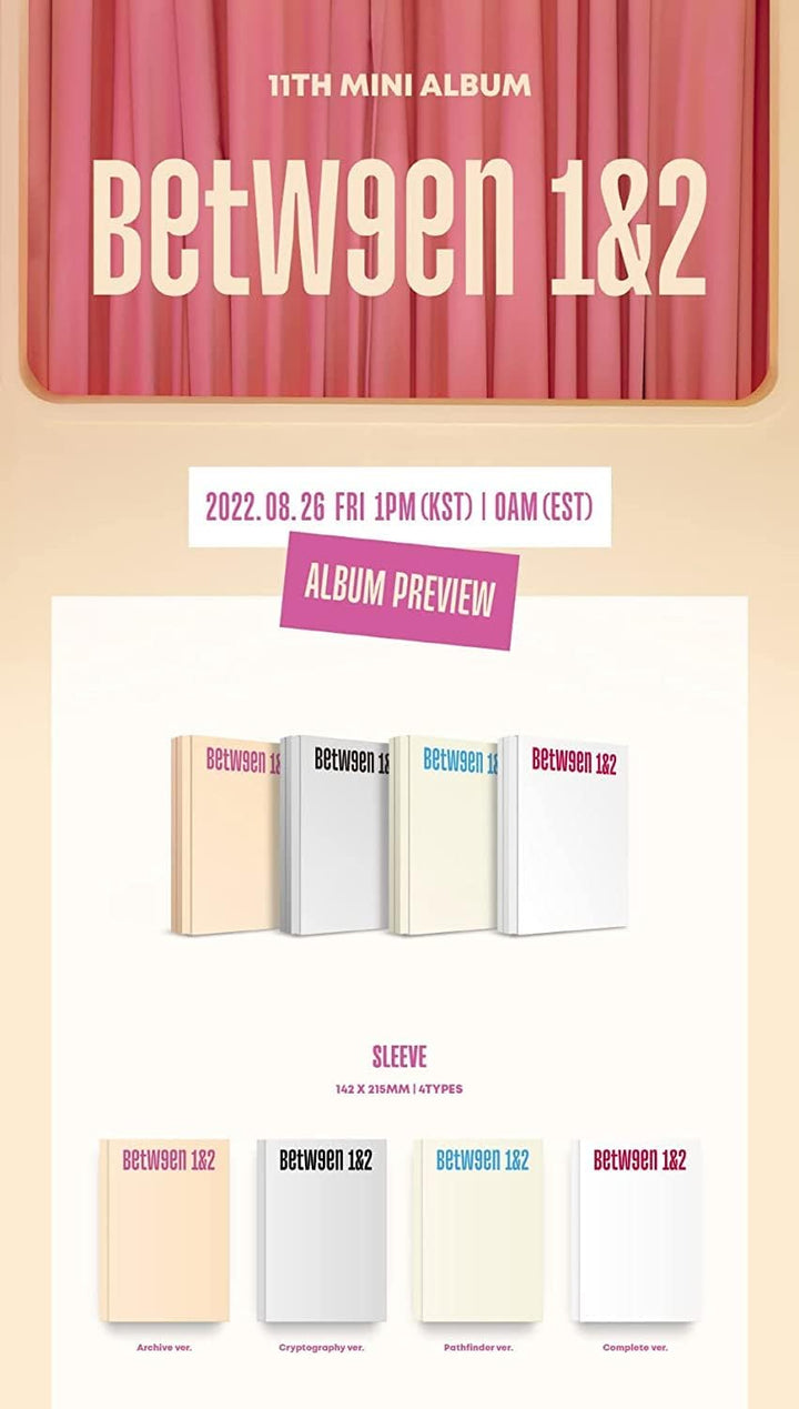 JYP TWICE - BETWEEN 1&amp;2 11th Mini Album+Pre-Order Benefit+Folded Poster (Pathfinder ver.), 153 x 215