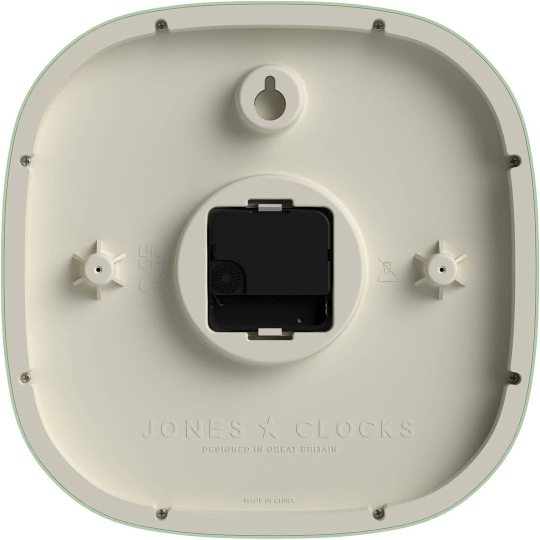 JONES CLOCKS Quadratische Retro-Wanduhr aus hochwertigem Acryl, &