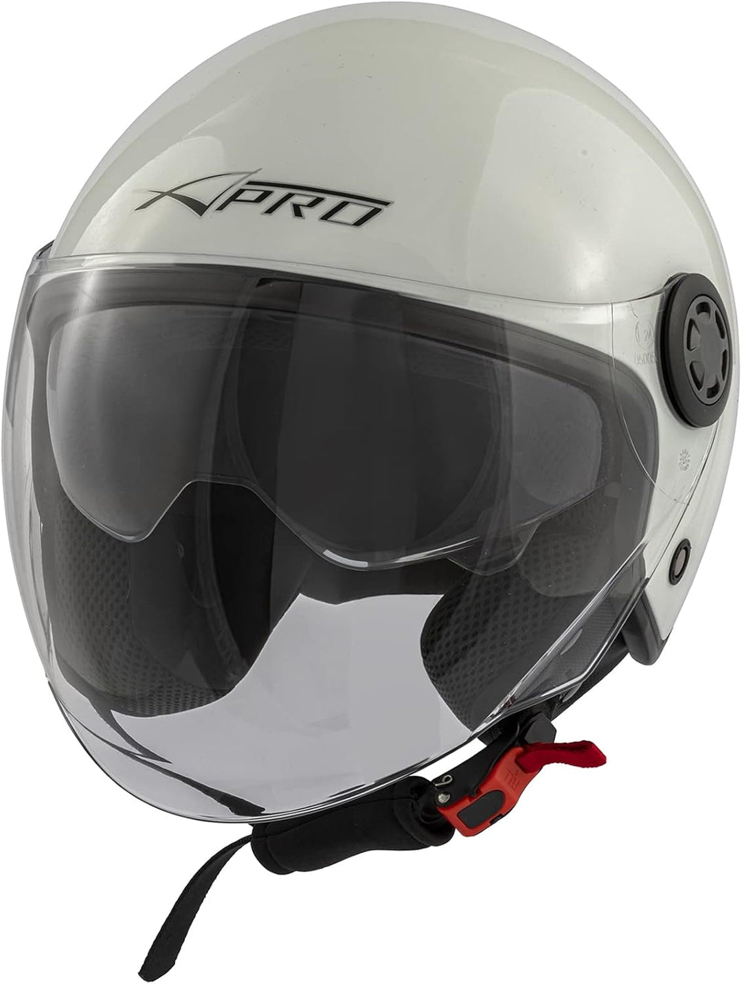Jethelm Roller Motorrad Helm Zugelassen ECE2205 Lange Klares Visier Sonnenblende 59-60 cm ( L) Weiss