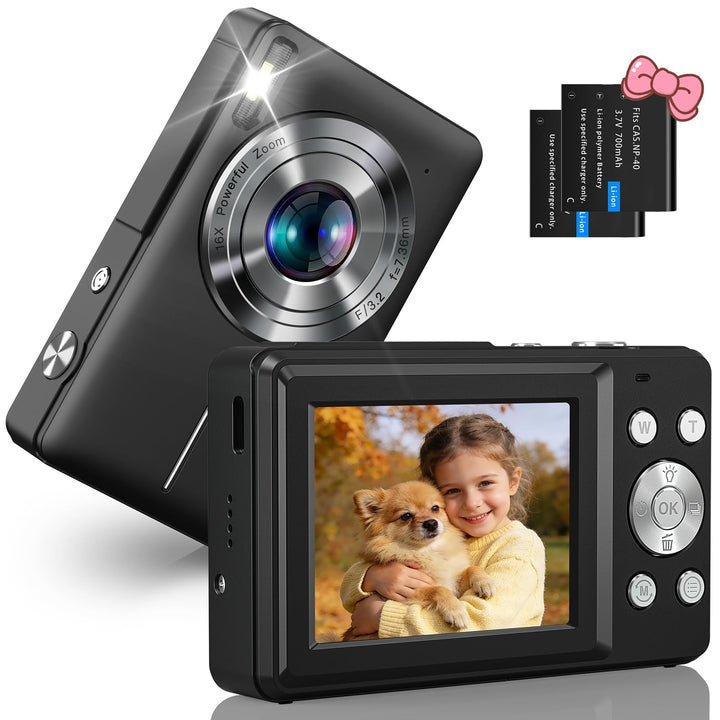Digitalkamera Fotoapparat 1080P 44MP Fotokamera mit 16X Digitalzoom Tragbare Kompaktkamera Vlogging
