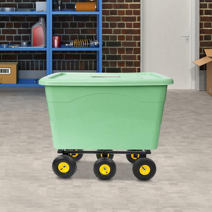 Transportwagen Dolly 544.31kg 6 Räder 25.4cm für schwere Lasten Gummimatte Schwarz, Schwarz