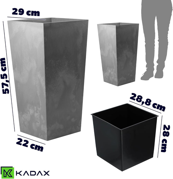 KADAX Blumentopf, Blumenkübel aus Kunststoff, Pflanzkübel für Blumen, Innen- und Aussenbereich, Gart