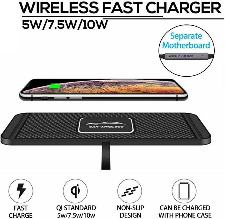 Schnellladematte, Auto Qi Schnellladegerät Anti Rutsch Pad Handyhalterung Ständer für Samsung