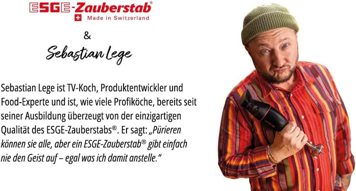 ESGE Zauberstab Cordless, 2500 mAh Li-Ion Akku Stabmixer, Pürierstab, kabellos, bis zu 13.000 U/min,