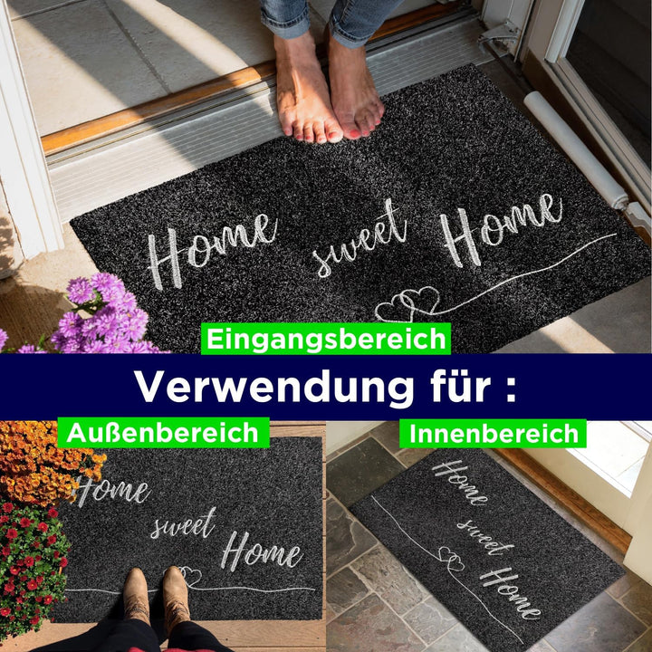 Fussmatte rutschfest waschbar Flur-Matte dünne Haustür-Matte, Schmutzfangmatte für innen und aussen,