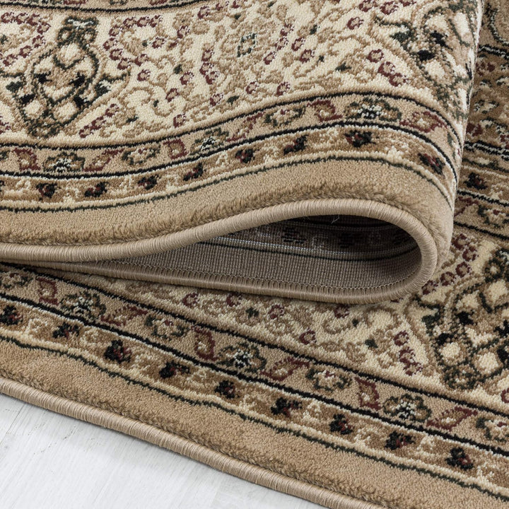 Carpetsale24 Orientteppich Beige 80x150 cm – Kurzflor Läufer im klassischen Vintage Stil für Flur, S