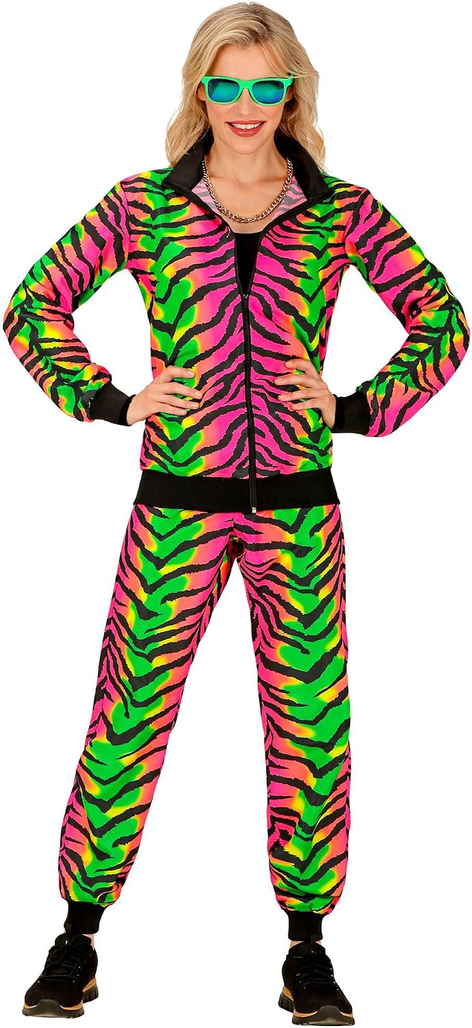 W WIDMANN MILANO Party Fashion - 80er Jahre Trainingsanzug Regenbogen - Rosa XXL, Regenbogen - Rosa