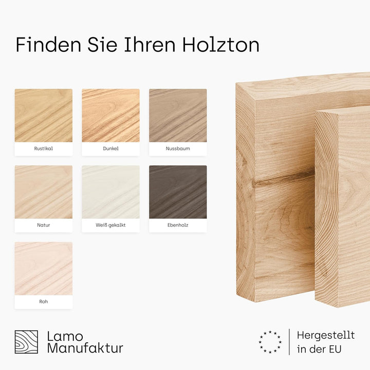 LAMO Manufaktur Wandregal Holz Gerade | Regal Farbe: Nussbaum | Pure: ohne Montage Set | 100 cm Pure