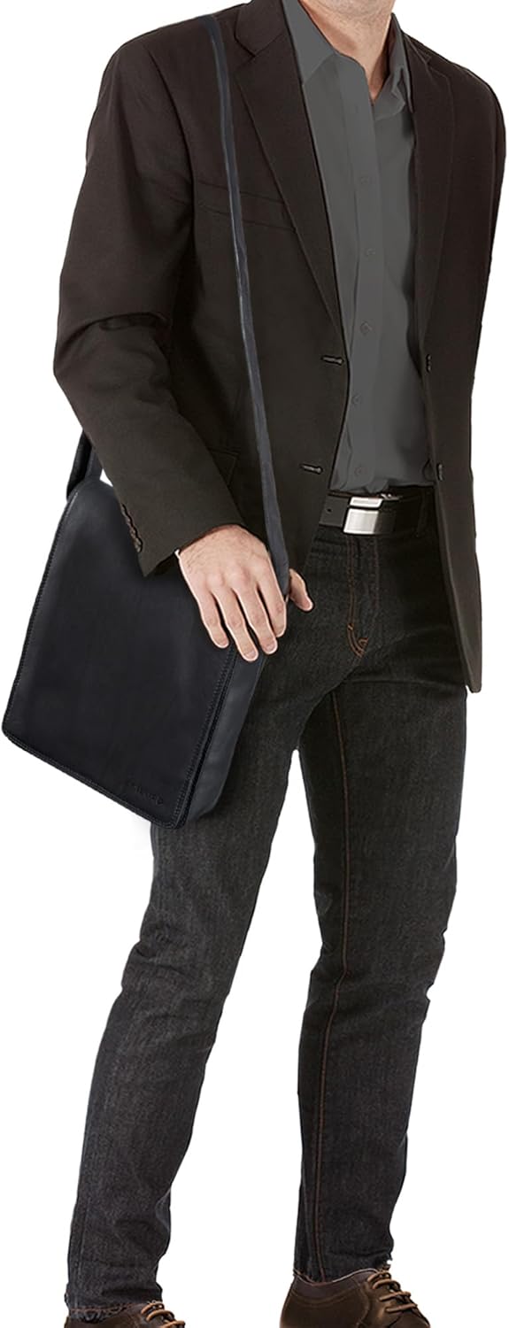 STILORD Lars Vintage Umhängetasche Leder Herren Hochformat für 13,3 Zoll Tablet MacBooks und iPad Sc
