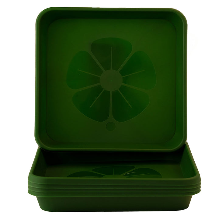 Home Garden Ornaments – Quadratische Blumentopf-Untersetzer, Set aus 5 eckigen Auffangschalen für Pf