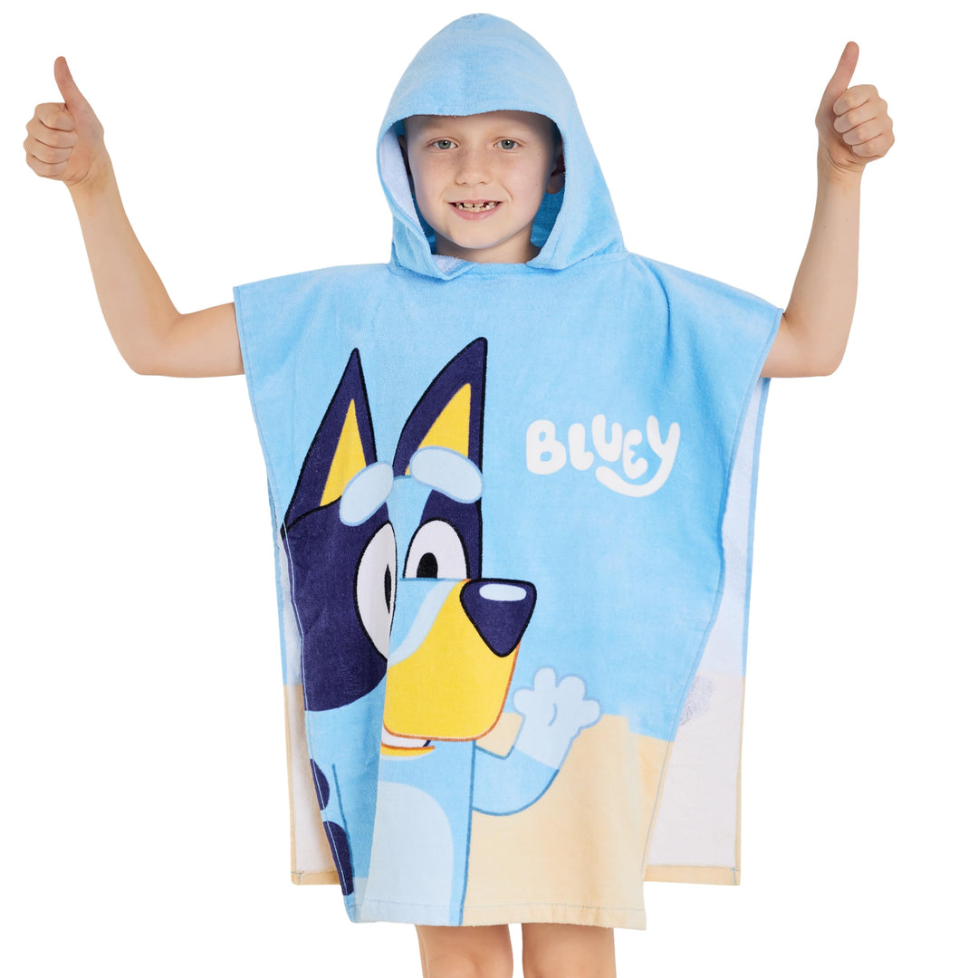 BlueY Badeponcho Kinder mit Kapuze Baumwolle Frottee Poncho Handtuch Kinder Jungen Mädchen Kaputzenh