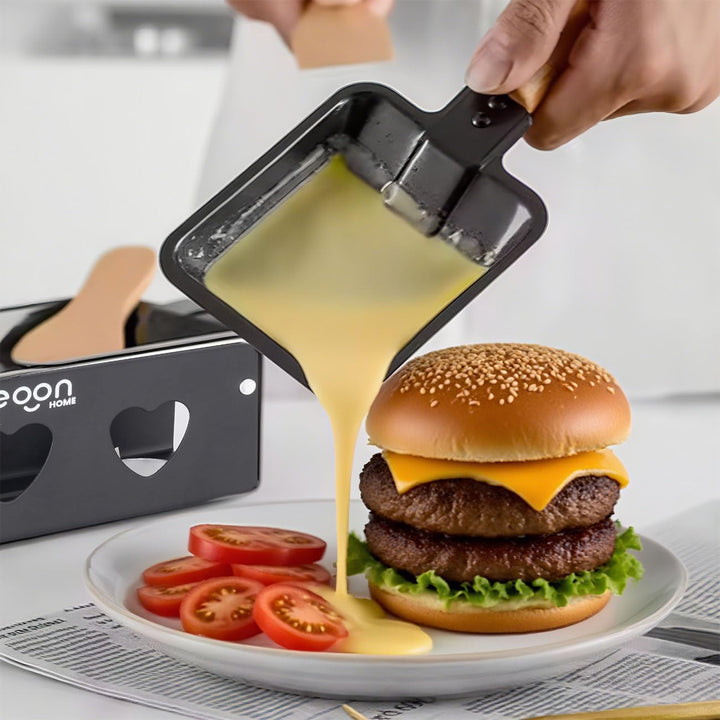 ideoon 3er-Set Raclette-Teelicht für 2 Personen, Raclette Set ohne Strom inkl. Teelichtern und Schab