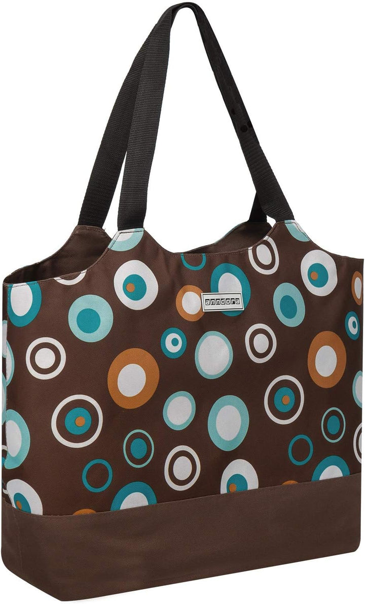anndora 2 in 1 Einkaufstasche mit Isoliertasche - doppeltes Volumen - Farbwahl Braun Hellblau, Braun