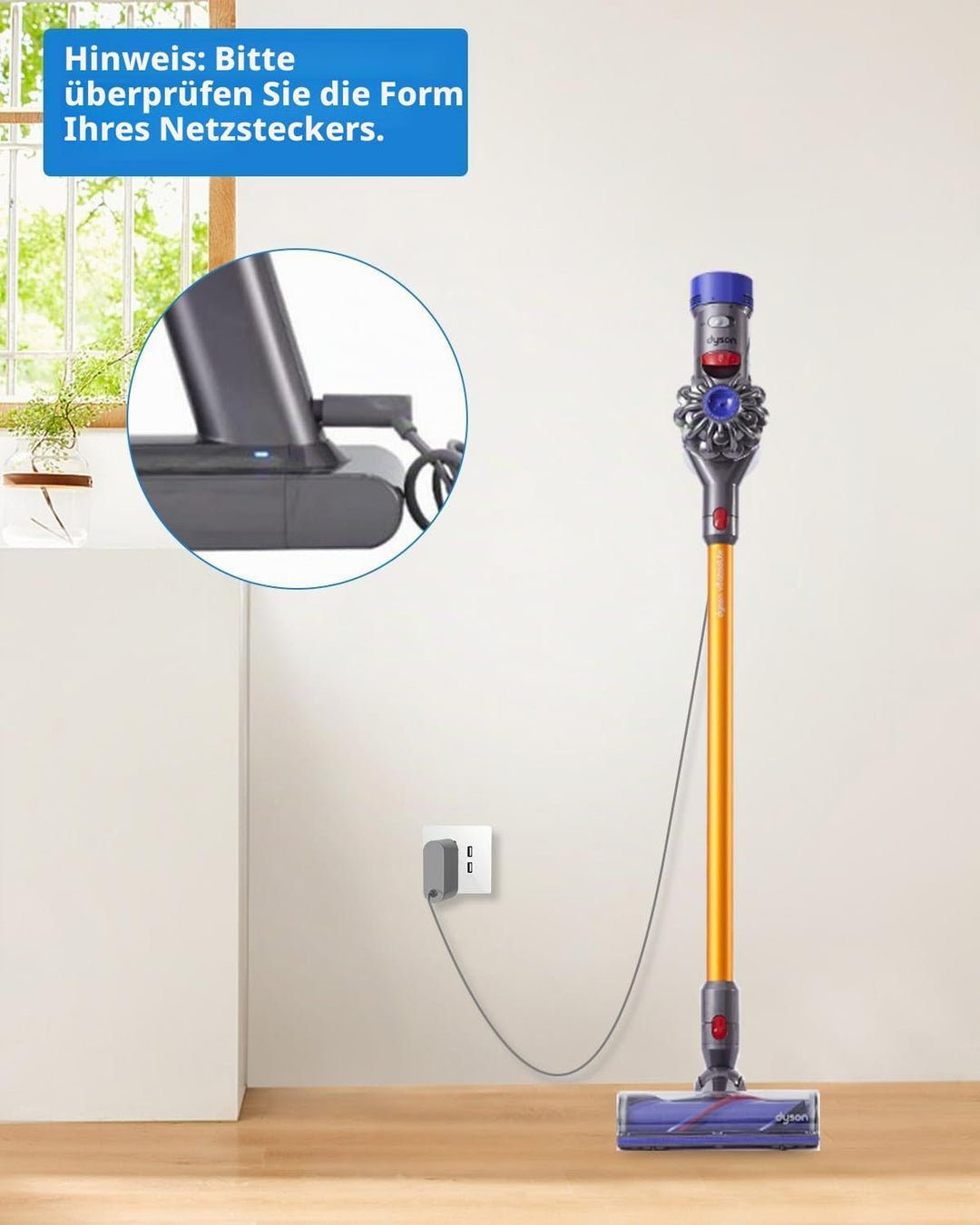 26.1V Ladekabel Ladegerät für Dyson V8 V7 V6 SV03 SV04 SV05 SV06 SV09 SV10 SV11 DC58 DC59 DC60 DC61