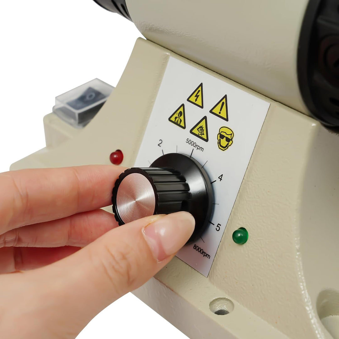220V Elektrisch Leder Poliermaschine, 350W Schleifmaschine Poliergerät, 0-8000RPM Professionelle Sch