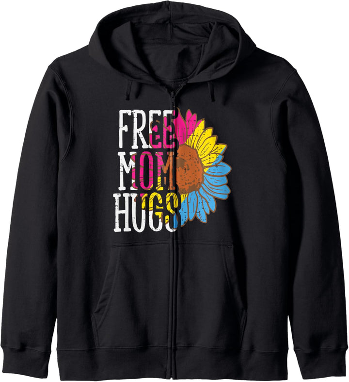 Free Mom Hugs Pansexual Sunflower Pan Pride Flag LGBTQ Women Kapuzenjacke