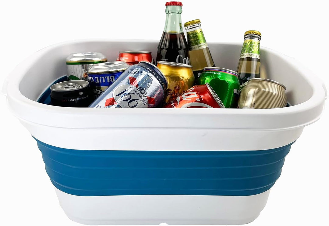 SAMMART 13L zusammenklappbare Wanne – tragbarer Picknickkorb für den Aussenbereich – platzsparender