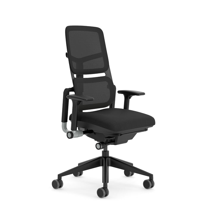 Steelcase Ergonomischer Bürostuhl: Please Air, 3D-Armlehnen, Onyx/Schwartz Onyx/Schwarz, Onyx/Schwar
