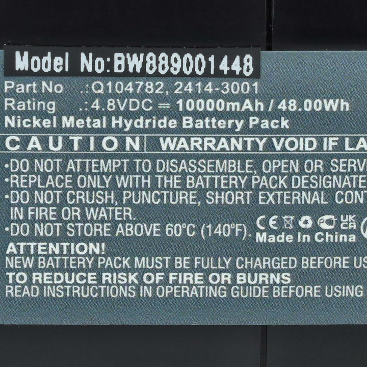 vhbw Akku Ersatz für Spectra Precision 2414-3001, Q104782 für Messgerät (10000 mAh, 4,8 V, NiMH)