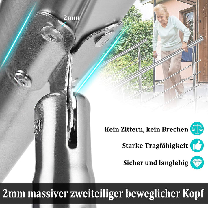 UISEBRT Handlauf Edelstahl Treppengeländer Geländer ohne Querstrebe für Treppen Brüstung Balkon, 180