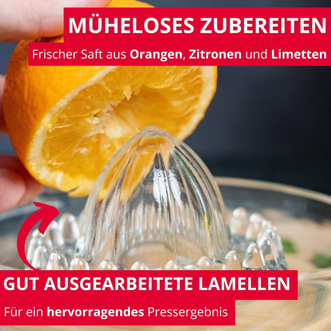 Westmark Zitrus- und Orangenpresse, Fassungsvermögen: 250 ml, Glas, Transparent, 30822260, Glas, Tra