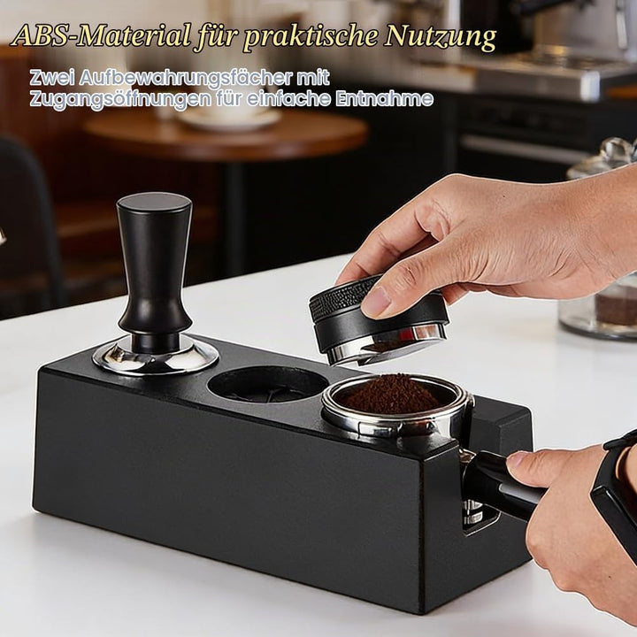 Tamperstation 51–58 mm für Siebträger, Höhenverstellbare Espresso Tamper Station aus ABS, rutschfest