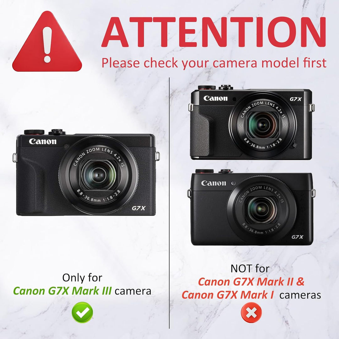 Rieibi Silikon-Schutzhülle für Canon G7X Mark III, G7X Mark III, Zubehör mit 2 Displayschutzfolien,