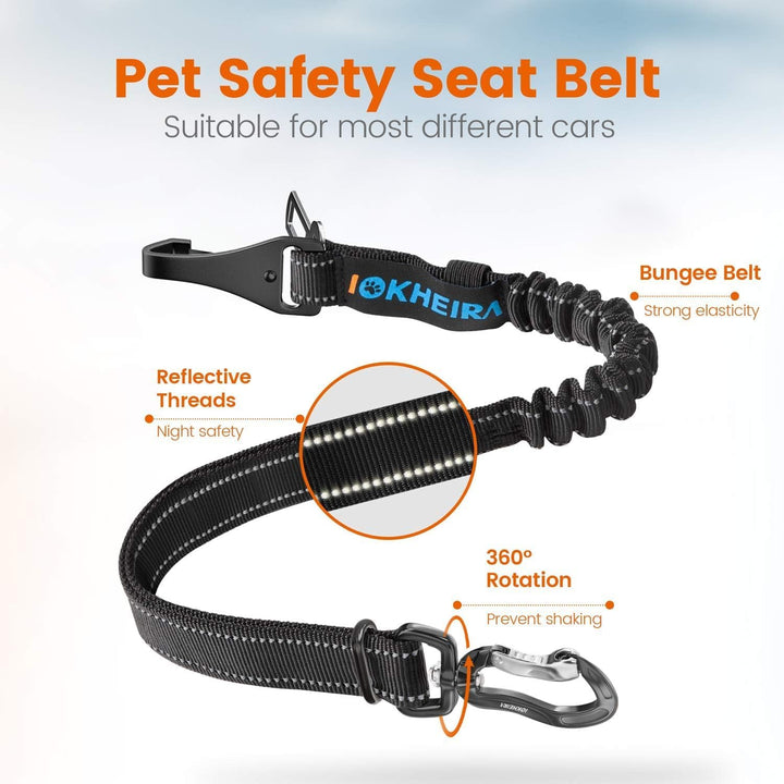 IOKHEIRA Hunde Sicherheitsgurt, Einstellbarer Hundegurt für Auto mit Universalstecker &amp; Verriegelung