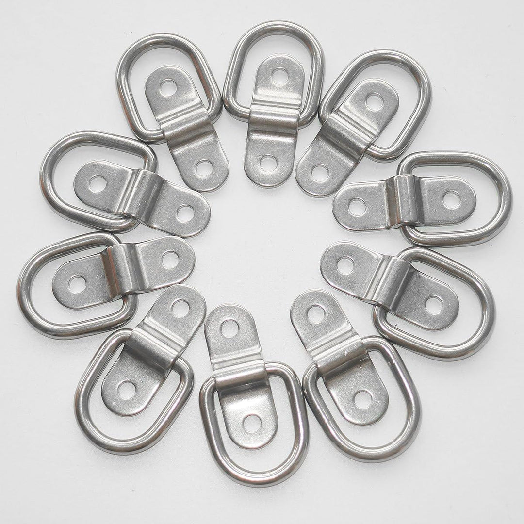 TooTaci D Ring Zurrösen Edelstahl,10 Stück Zurring Augplatte Edelstahl Aufbauring D-Ringe,Aufbauzurr